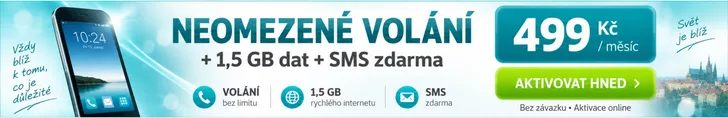 Reklama: neomezené volání + 1,5 GB dat za 499 Kč měsíčně